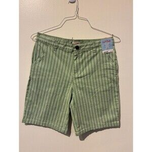 NWT Cat & Jack Green Stripe Stretch Shorts - Boy's 16